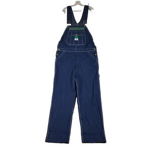 Liberty Denim Overalls Mens 38x32 Blue Bib Carpenter Workwear Utility Pockets